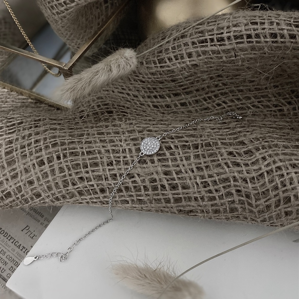 Theory Mod contemporary silver bracelet, studded circle bracelet.